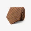 Orange micro geometric pattern tie