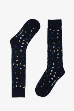 3-pack multi-pattern blue socks