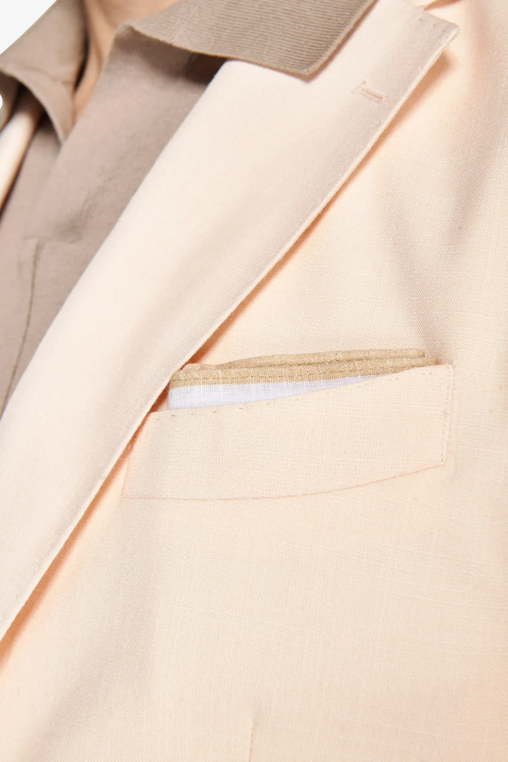 Peach slub canvas suit blazer