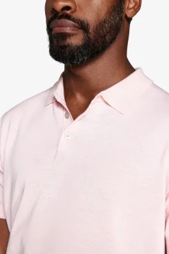 Pink cotton basic knit polo shirt