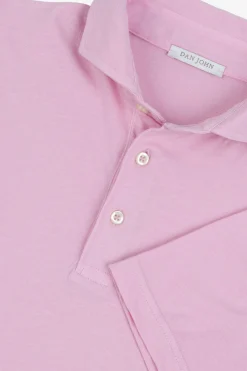 Pink jersey polo shirt