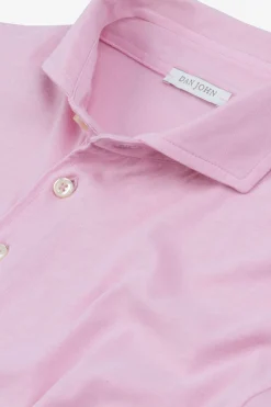 Pink jersey polo shirt