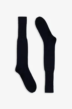 Plain blue mercerised cotton socks