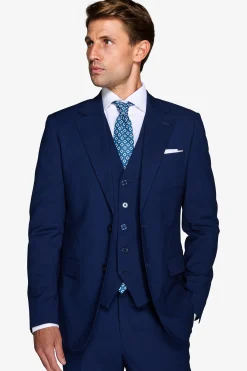 Plain royal blue classic suit blazer