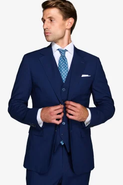 Plain royal blue classic suit blazer