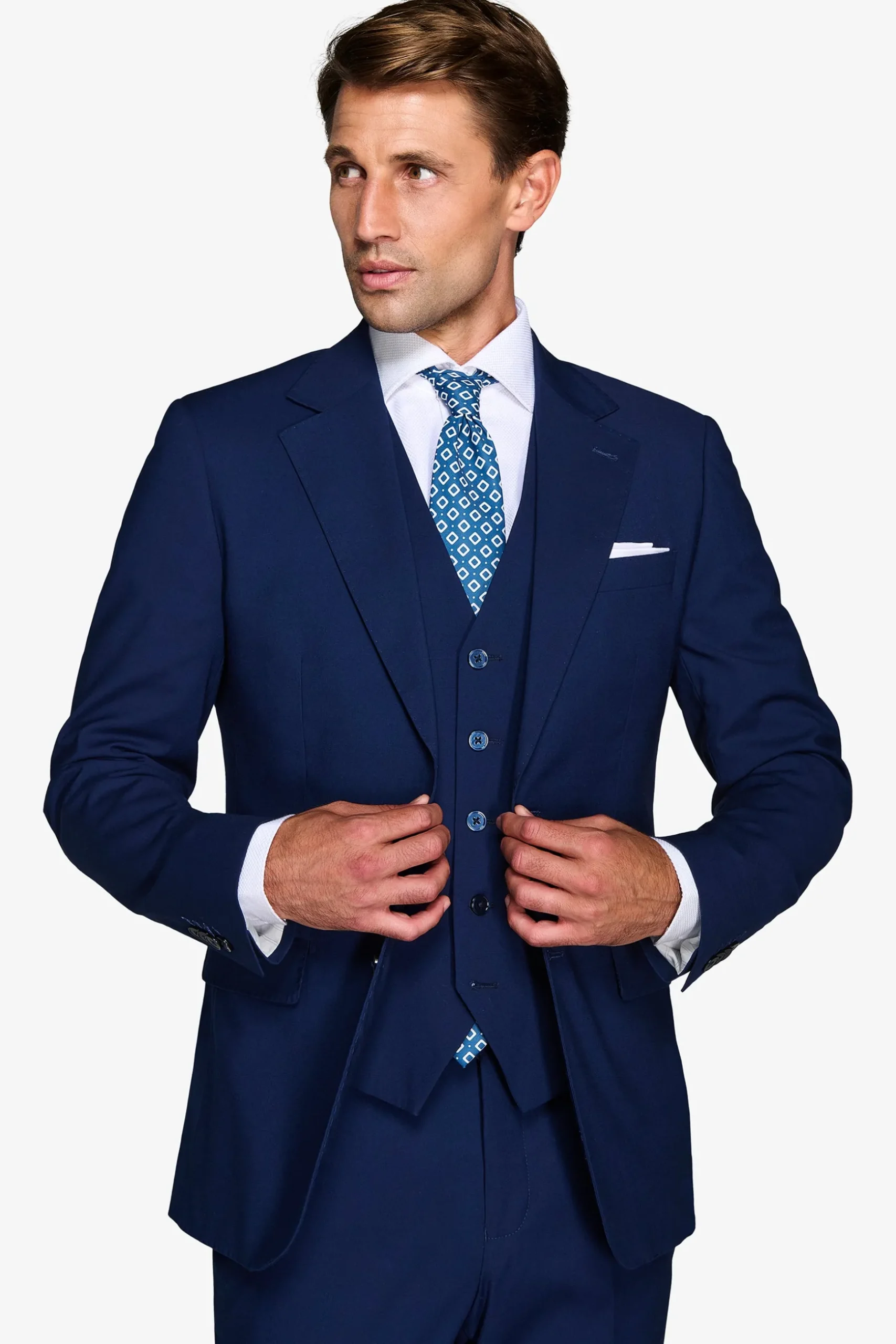 Plain royal blue classic suit blazer