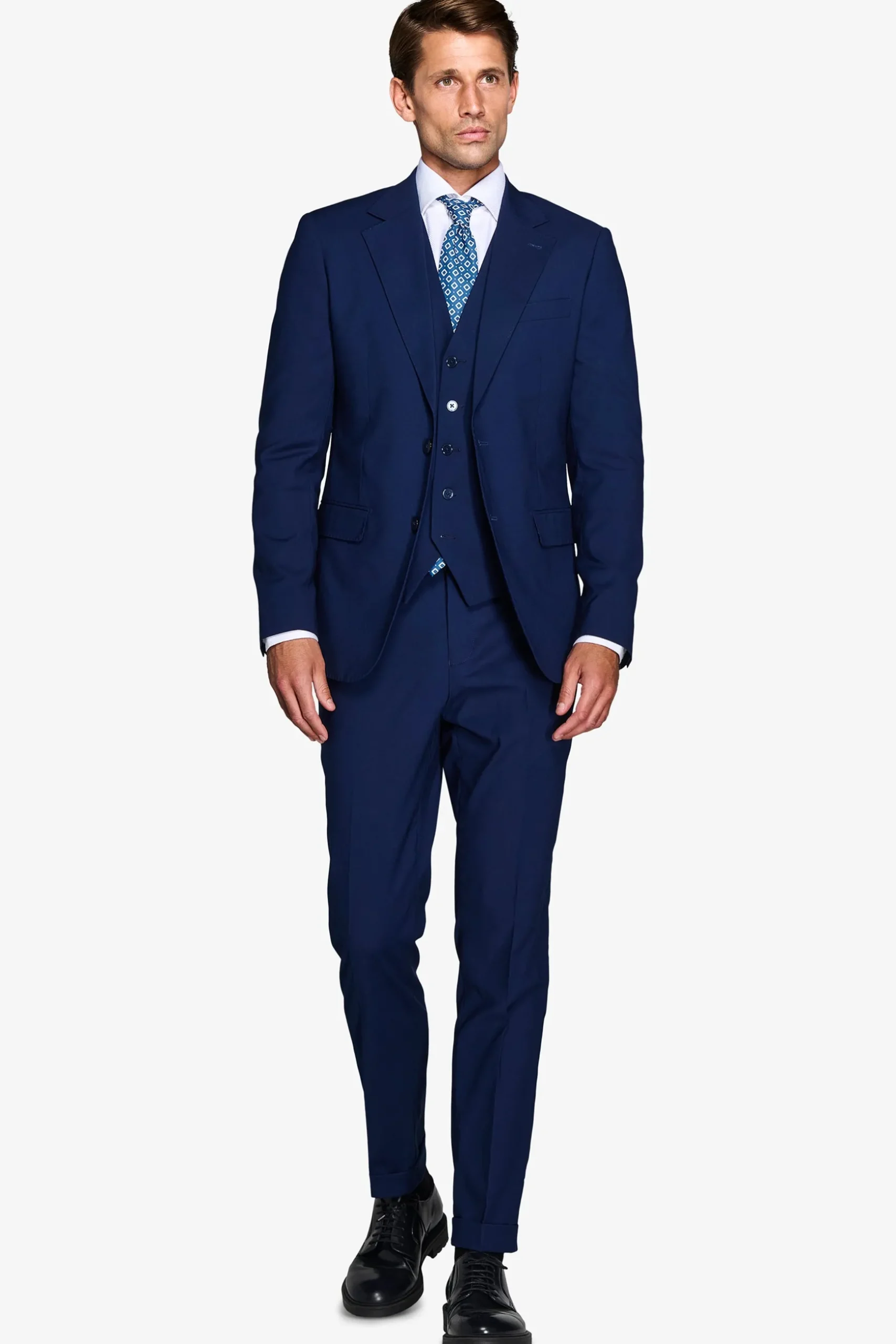 Plain royal blue classic suit blazer