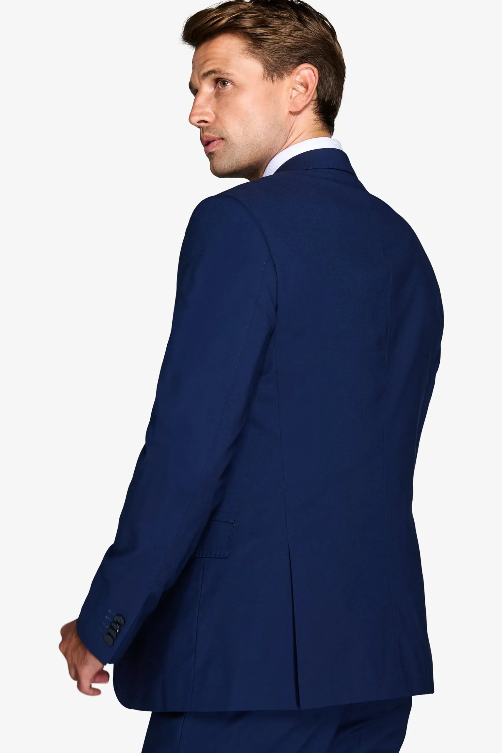 Plain royal blue classic suit blazer