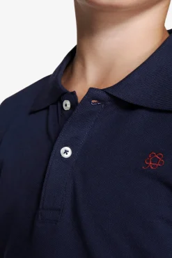 Polo con ricamo blu Kids
