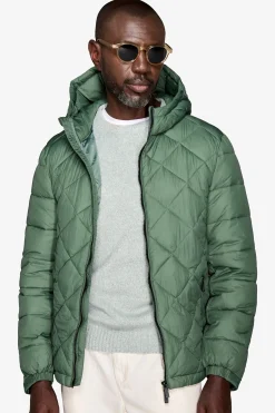 "Ready" green quilted down jacket
