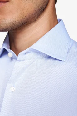 Regular fit light blue piquet shirt