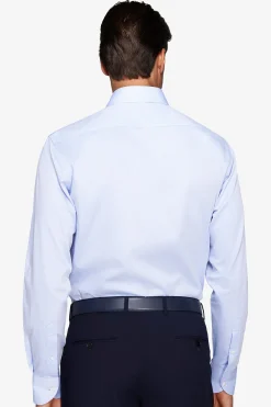 Regular fit light blue piquet shirt