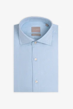 Regular-fit sky blue textured ‘la Picoco’ shirt