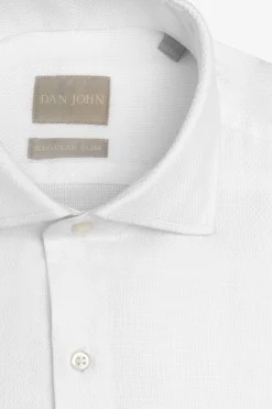 Regular-fit white textured ‘la Picoco’ shirt