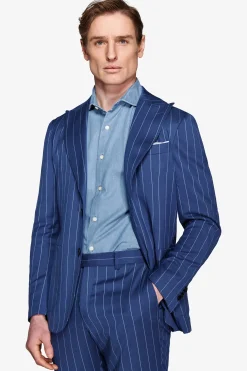Royal blue pinstripe blazer