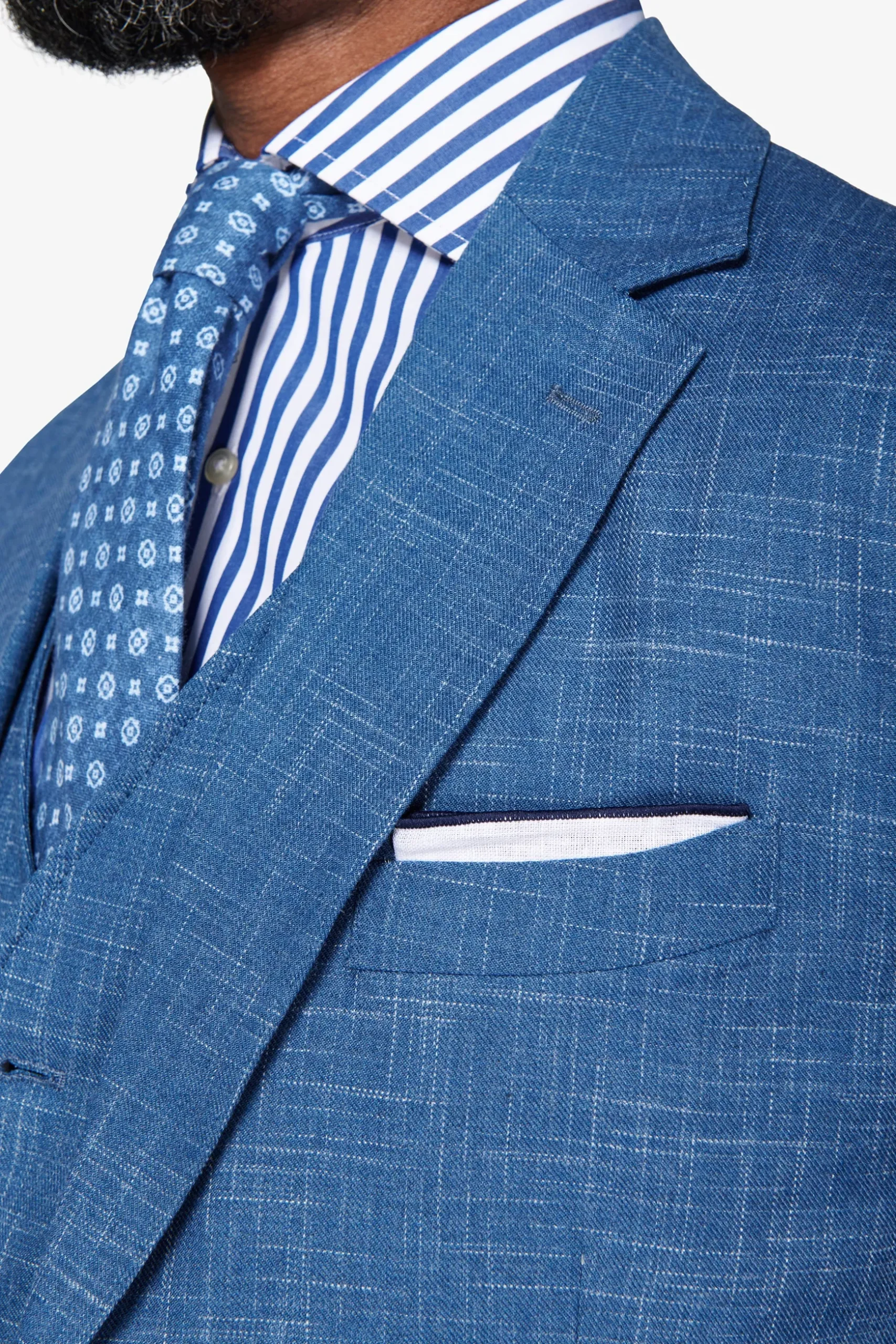 Royal blue slub canvas blazer