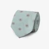Sage circles print Herringbone tie