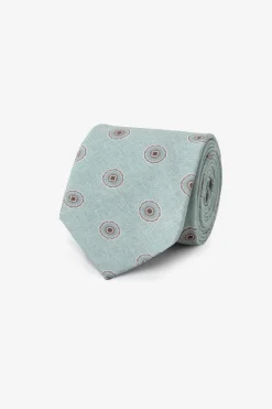 Sage circles print Herringbone tie