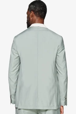 Sage double-breasted twill blazer