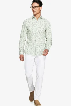 Sage floral pattern shirt