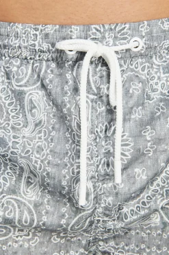 Sage floral print swim trunks