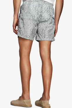 Sage floral print swim trunks