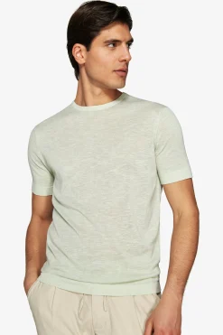 Sage linen blend crewneck knit