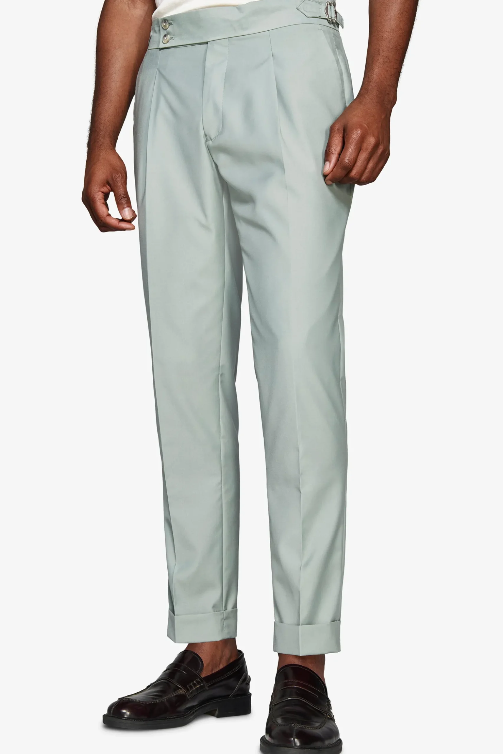 Sage twill trousers