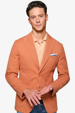 Salmon peak lapel textured blazer