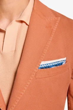 Salmon peak lapel textured blazer