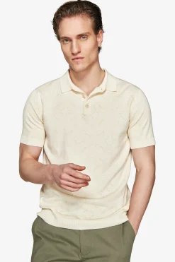 Sand floral print polo shirt
