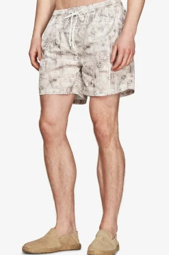 Sand geometric print swim trunks
