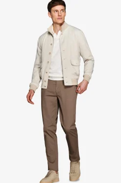 Sand jersey piquet bomber jacket