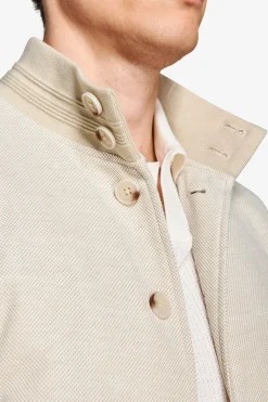 Sand jersey piquet bomber jacket