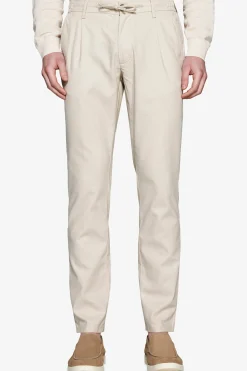 Sand linen blend drawstring pants