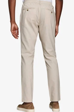 Sand linen blend drawstring pants