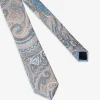 Sand macro floral print tie