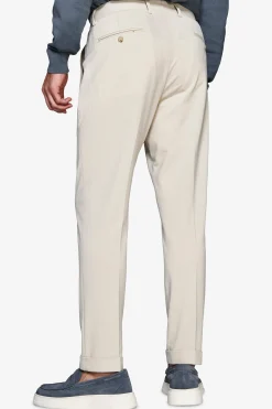 Sand stretch jersey trousers
