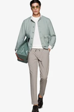 Short sage bomber jacket