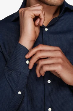 Slim-fit blue textured ‘la Picoco’ shirt