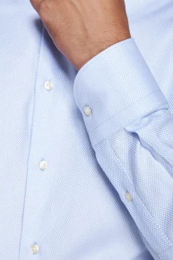Slim-fit sky blue textured ‘la Picoco’ shirt