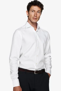 Slim-fit white textured ‘la Picoco’ shirt
