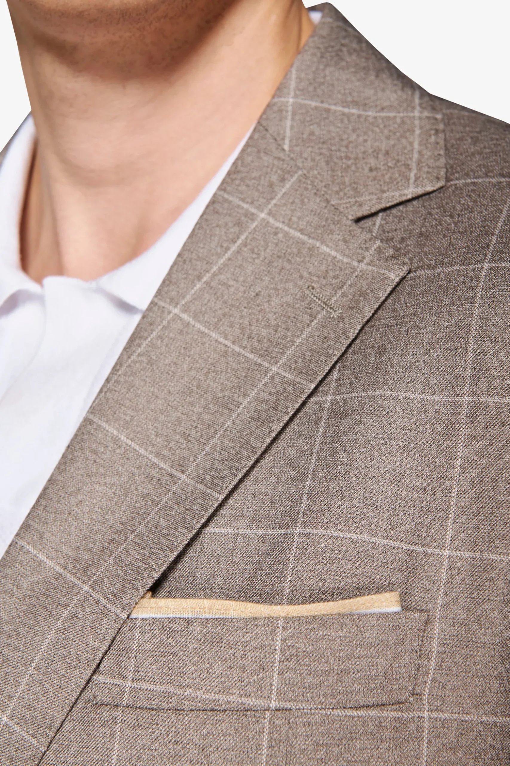 Taupe check suit blazer
