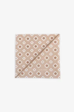 Taupe diamond pattern pocket square