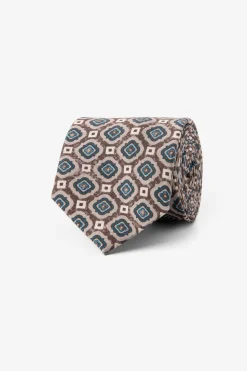 Taupe macro design tie