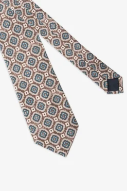 Taupe macro design tie