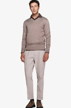 Taupe V-neck sweater