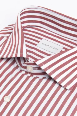 Terracotta medium stripes slim shirt