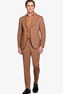 Tobacco pinstripe blazer
