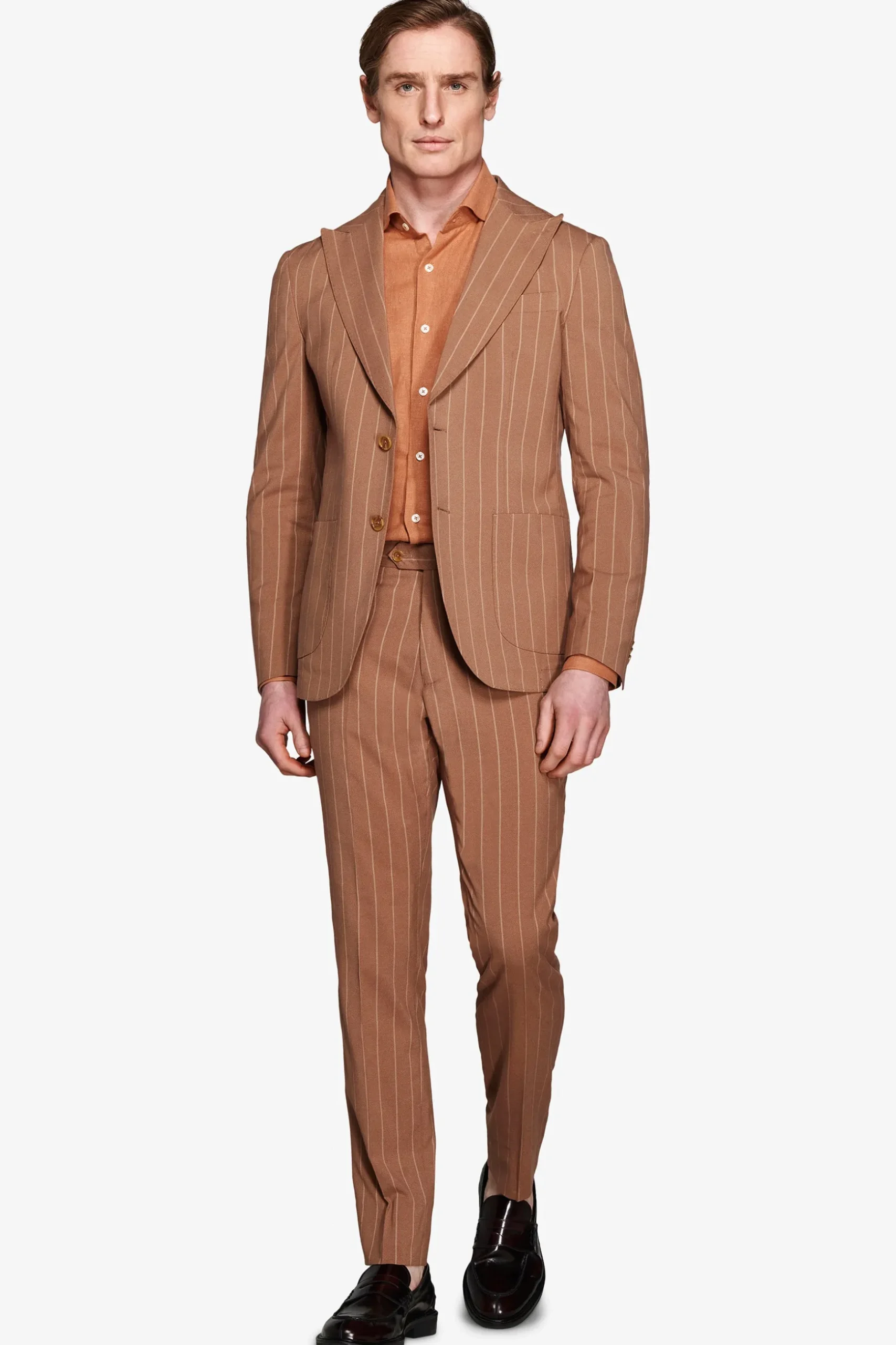 Tobacco pinstripe blazer
